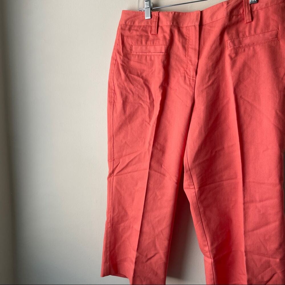 Larry Levine NWT French Orange Stretch Straight Leg Capri Pants - Size 14 (NWT) - Picture 2 of 10